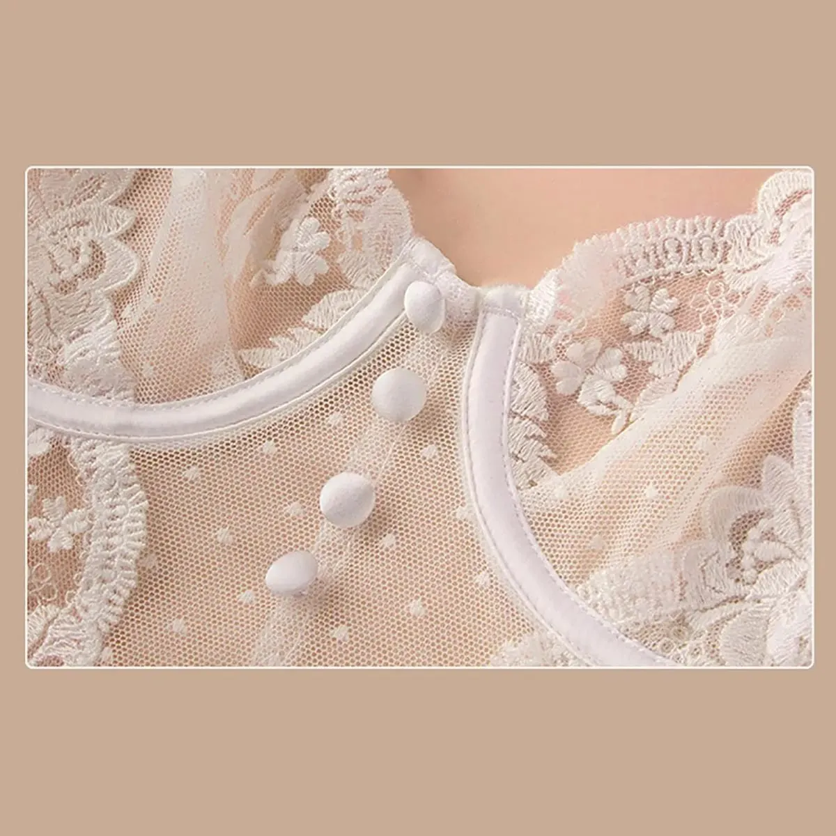 Women Lingerie Set Soft High Waist Bra Floral Embroidery Underwear Lace Bra and Panty Set for Bridal Gift French Lingerie
