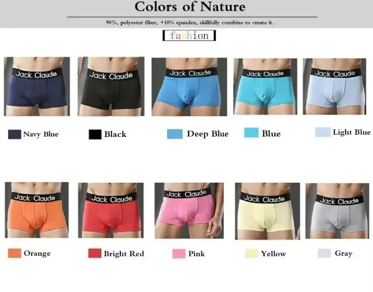 5Pcs/Men's Underwear Men Short Antibacterial Comfortable Sexy Boxer 3D Large Pouch Casual Solid Color Underwear Boxer MenPanties — image 5
