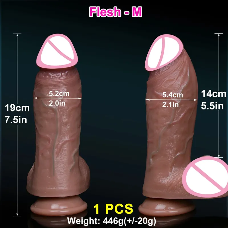 ผิวที่สมจริงนุ่มหนาDildoซิลิโคนคู่อวัยวะเพศชายขนาดเล็กผู้หญิงMan Anal Sex Toyดูดถ้วยDick Big Glans Masturbators Cock — image 12