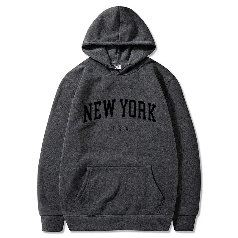 Women New York U.S.A City Hoodies Fashion Letter Printed Graphic Sweatshirts Loose CasuaMen l Harajuku Hooded Pullover Sportwear — image 10