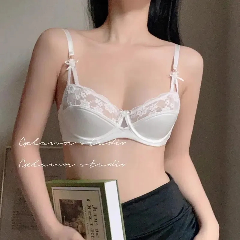 Women Bridal Red Bra Set Thin Minimizer Big Bust French Half Cup Sexy Lace Lingerie Underwear For Holiday Wedding — image 13