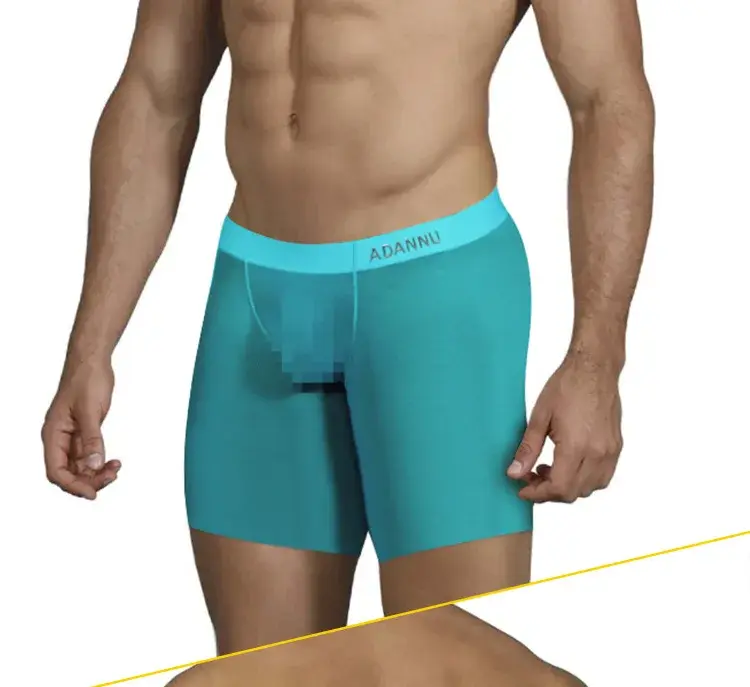Pakaian Dalam Pria Ultratipis 0.01Mm Celana Boxer Panjang Celana Dalam Kebugaran Gym Transparan Sutra Es Pendingin Slip Jaring Mulus — image 2