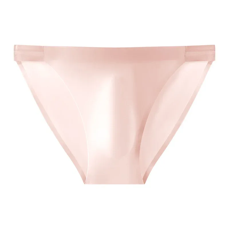 Smooth Seamless Underwear Men Sexy Ice Silk Briefs Quick Drying Underpants Male Breathable Lingerie Male Silky Undies Short Pant