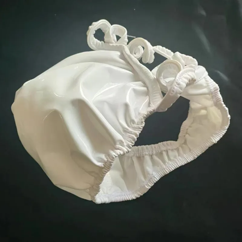 Sexy Men PVC Shiny U Convex Pouch Briefs Low-Rise G-string Latex Oil Gloosy Sexy Thong Carapace U Bulge Underwear