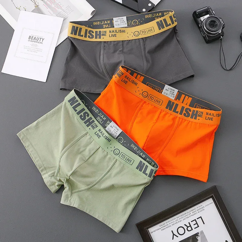 [Bloom the love] Jenama Solid 1pcs/3pcs Boxer Lelaki Seluar Dalam Kapas Boxershort Mens Boxers Man Cuecas Masculina Saiz M-3XL nl-112