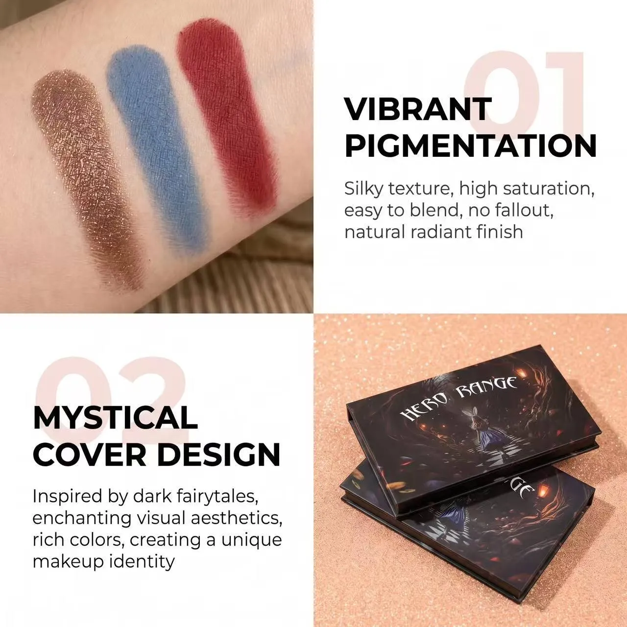Dark Color Smoke 15 Color Eye Shadow Plate Glitter Shimmer Eyeshadow Palette Velvety Matte&Satin Finish for Eyes Long Lasting — image 7