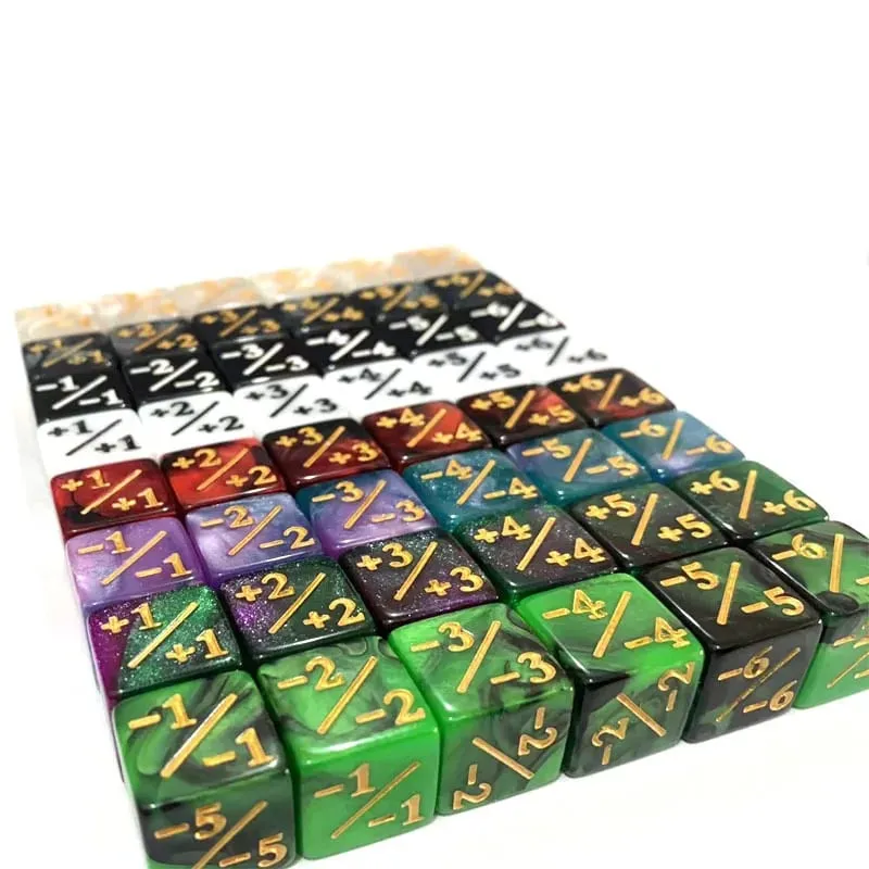 10Pcs 16mm 6 Side Dice Counters +1/-1 Dice Kids Toy Counting Dices For Magic The Gathering Token Loyalty Card Game Accessories — image 3