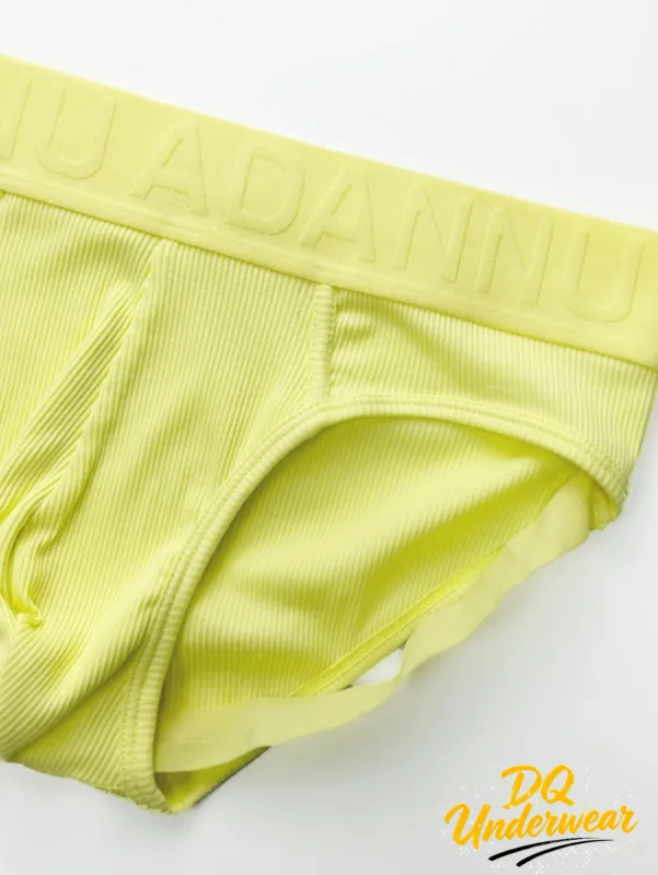 Cuecas masculinas com nervuras de cor sólida ADANNU logotipo em relevo elástico na cintura estiramento conforto diário cuecas de biquíni AD759 — image 2