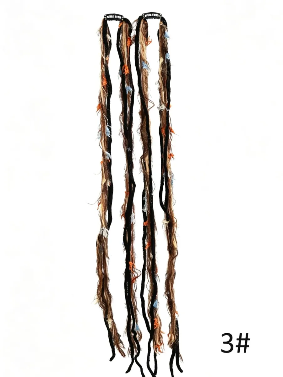 Colorful Hand Woven Braiding Extensions Hair Clip In Synthetic Wig Dreadlock Hair Pieces Hair Accessories for Women Daily Party — image 9