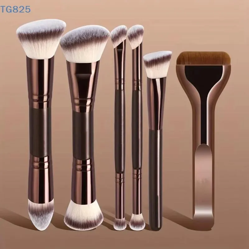 4/5/6/pcs Professional Makeup Brush Set Portable Travel Dual-Ended Multifunctional Makeup Tools Set Foundation Brush Blusher — image 3