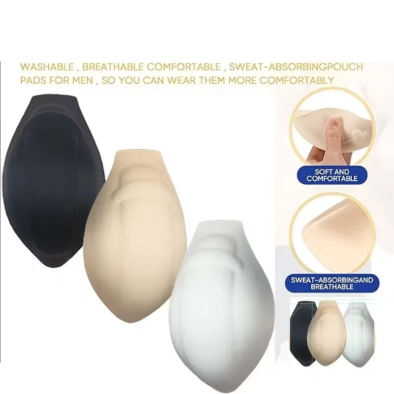 1/3pc Men'S Enhancement Underwear Pad Light-Proof Sponge Material 3D Convex Point Design Suitable Swim Trunks Other Occasions