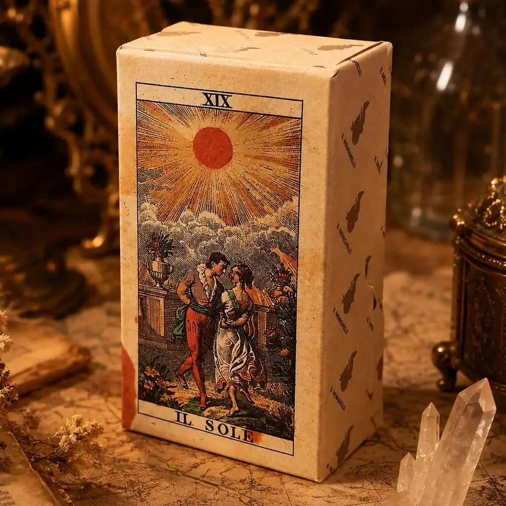 12*6cm Tarot Soprafino 1830 Vintage Italian Tarot Deck in Rigid Box Historical Reproduction 78 Pcs Double-embossed Cards — image 2