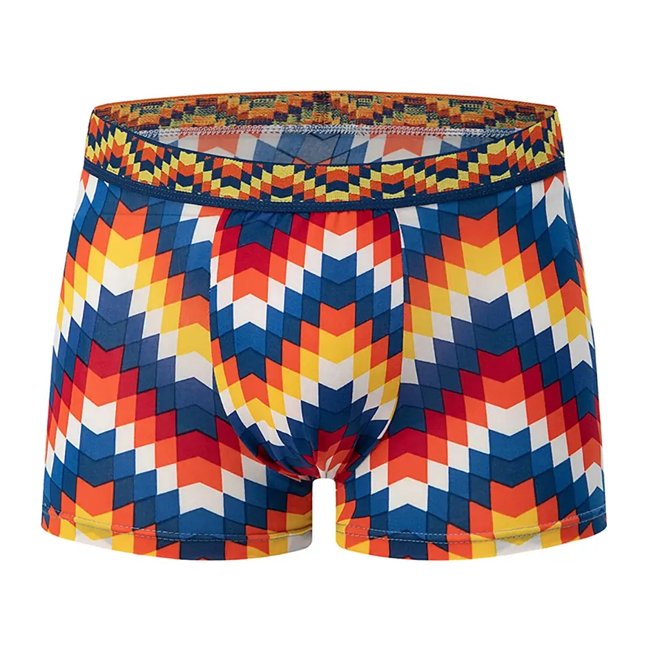 4/5piece Men's Colorful Patterned Fashionable Casual Boxer Shorts Loose And Comfortable Oversized Underwear Elastic Waist Shorts — image 6