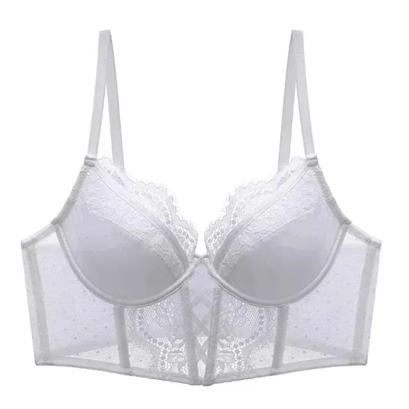 Push Up Blonde Lingeri Sæt til kvinder Sheer Chemise med blød bøjle BH Fishbone Teddy Sexet Brude bryllupsrejse outfit S-XL — image 2