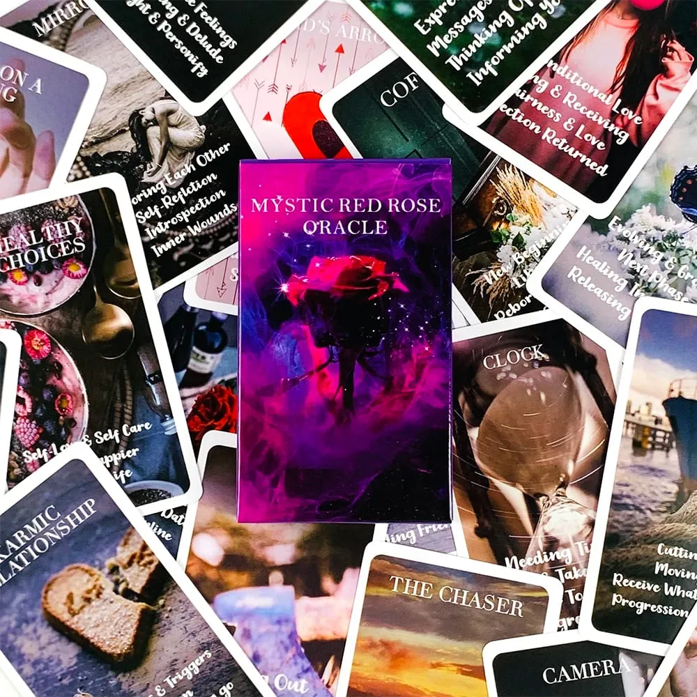 Hot-selling Mystic Red Rose Oracle Cards A 53 Oracle English Visions Divination Edition Deck Borad Playing Games — image 3