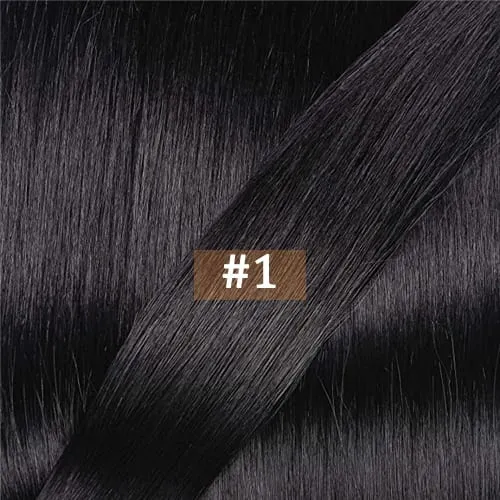 Solove Straight 6D-2 Virgin Human Hair Extensions Handmade Seamless Loop Micro Ring Hair Extensions 10-30” 50g/set Natural Color