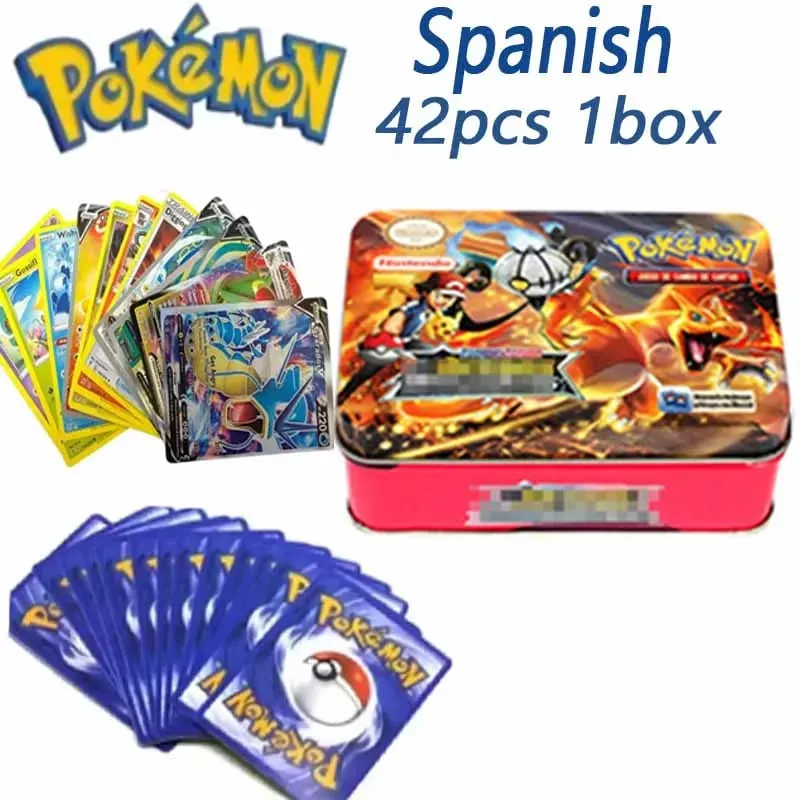 *NEW SALE 42pcs/set Pokémon Iron Metal Box Battle Toys Lost Box with Game Anime Cards!! — image 3