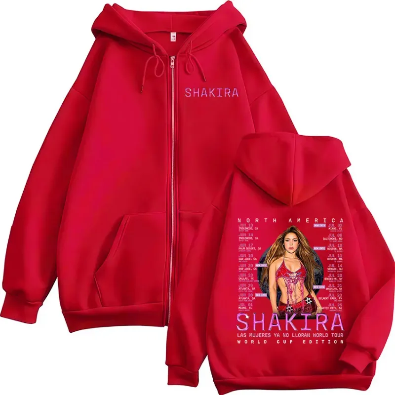 Shakira Las Mujeres Ya No Lloran World Tour Zipper Hoodies Men Women Fashion Oversized Long Sleeve Zip Up Sweatshirts Jackets — image 9