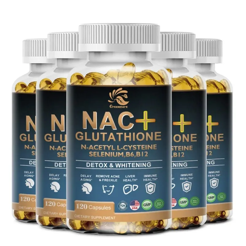 Greensure NAC glutation kapszula N-acetil-cisztein 1200 mg májtüdő támogatása | Az aminosav növeli a glutationt — image 8