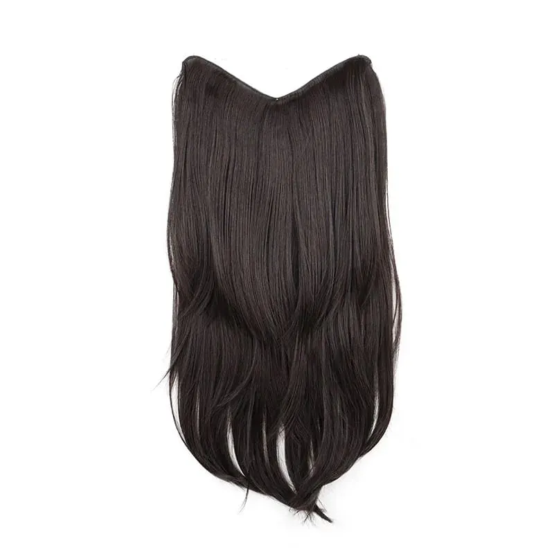 22Inch Synthetic V-Shape Long Straight Hair Extension Layered Hairpiece Natural Invisible Everyday Wear for Women Daily Party — image 8
