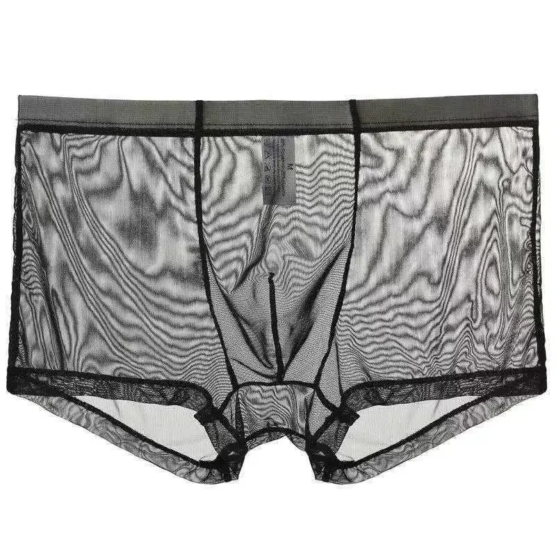 Underkläder Transparent Boxers Bulge Ice Silk Genomskinlig kalsonger Sexiga trosor Låg midja Trosor Underkläder Intimates — image 9