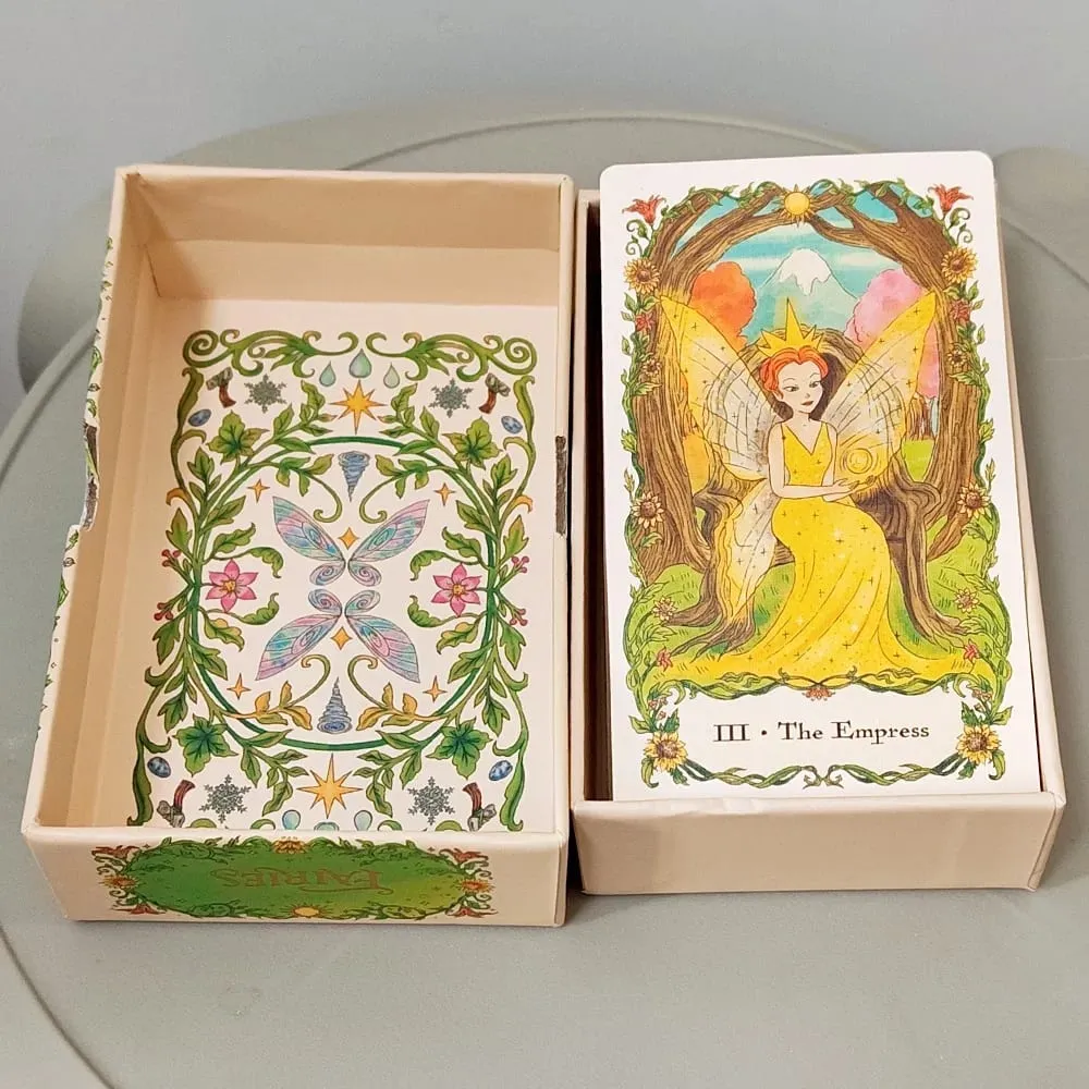 Fairies Tarot Deck in Rigid Box 12*7cm 78 Pcs Whimsical Fairy Themed Tarot Cards for Beginners Double-embossed Cardstock — image 5