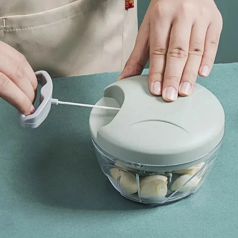 500/900ML กระเทียม Chopper คู่มือกระเทียมกดอาหารเครื่องตัดผักเครื่องบดเนื้อ Gadgets ครัวมือ Mincer กระเทียม Masher — image 4