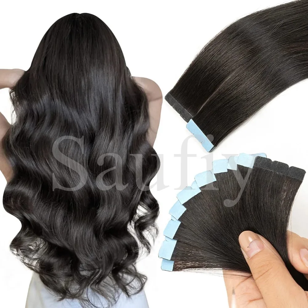 12-20inches Natural Blonde Mini Tape in Human Hair Extensions Double Side Invisible Seamless Tape Ins Hair 10pcs/Pack Natural Straight Black Blonde Balayge Brown Mini Tape In Hair — image 14