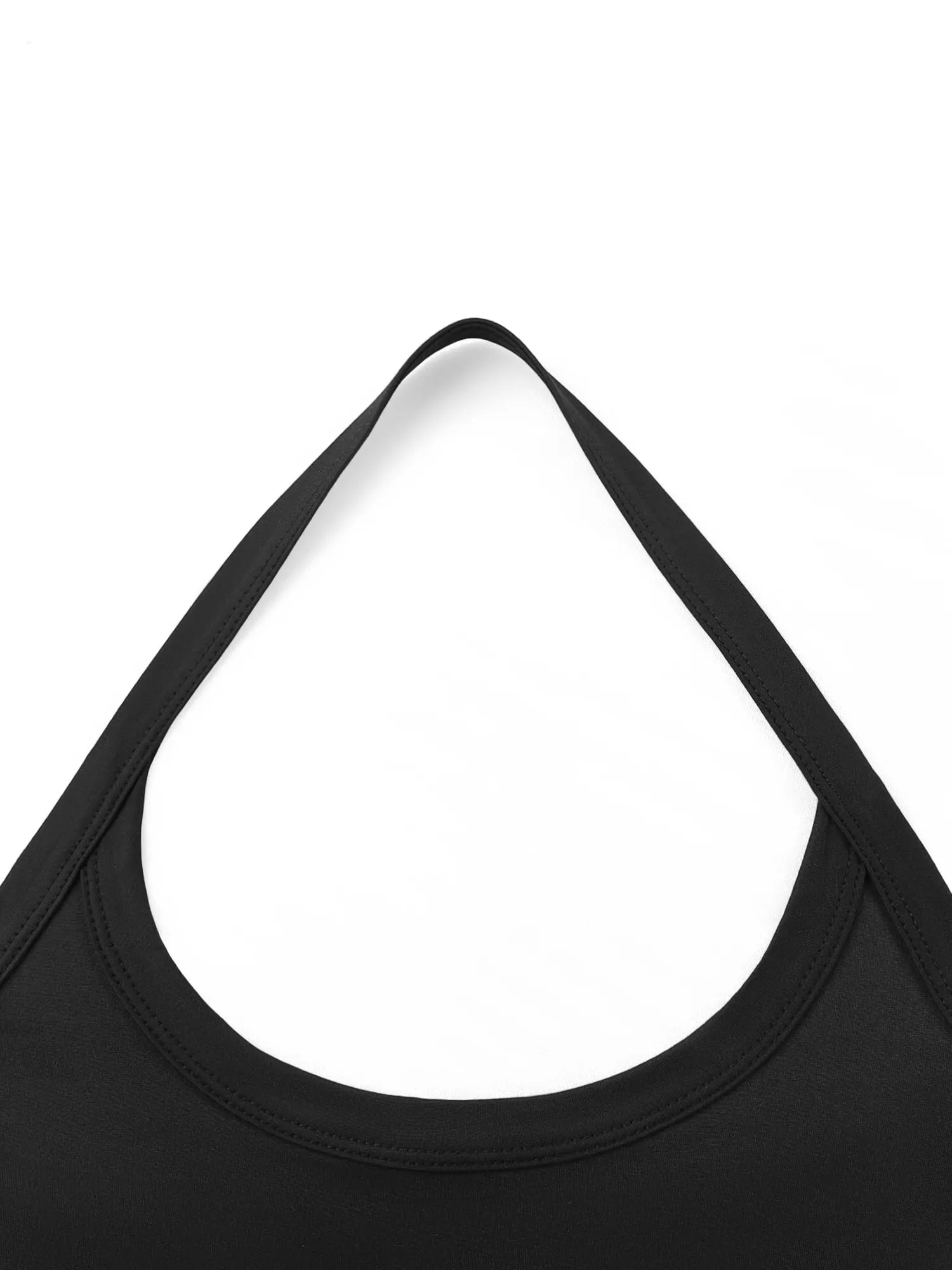 Silhouette Sculpt Halter Neck Crop Cami Rear Cutaway U Front Sling for Concert Events & Night Urban Street Shots — image 6