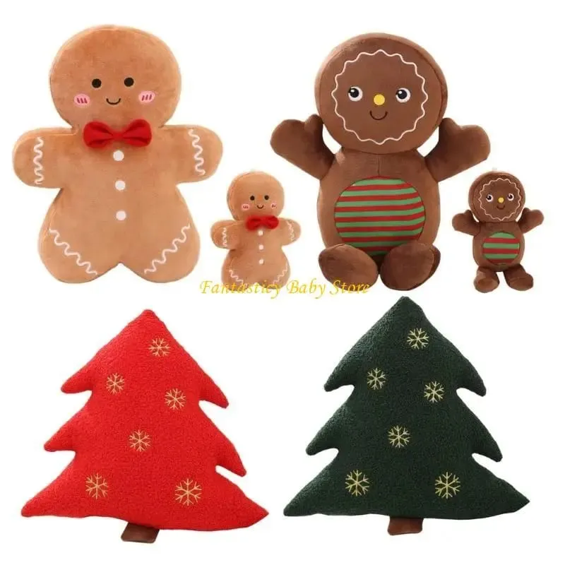 J6BE Dessert Stuffed Plush Pillow for Christmas Decoration Festive Room