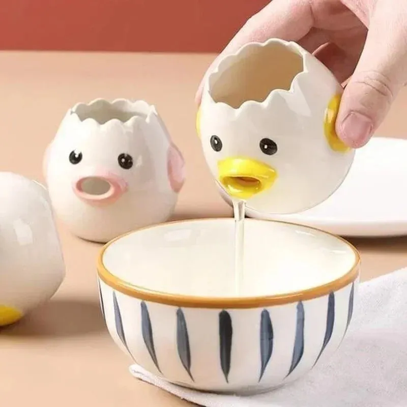 Funny Small Chick Separator Suitable Eggs Yolk White Separator Ceramics Creative Cartoon Eggs Kitchen Tools Home Cook Accessory — image 9