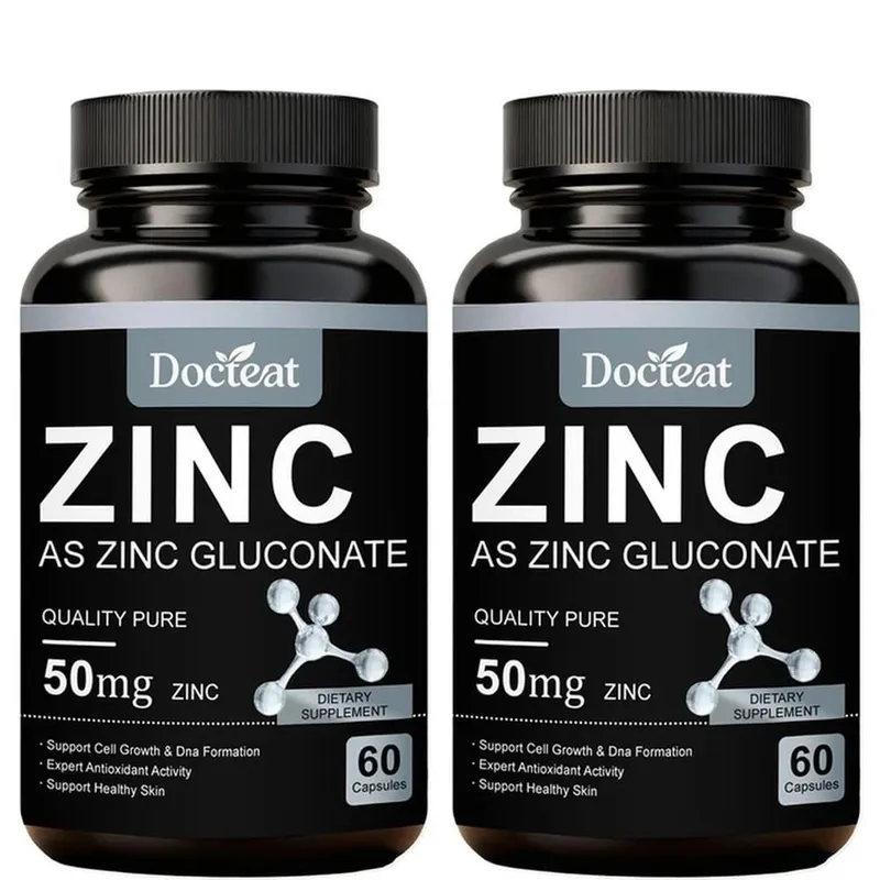 Zinc Gluconate Capsules 60 Count 50 Mg Zinc Per Serving Immune Support Cellular Health Daily Zinc Nutrition — image 7