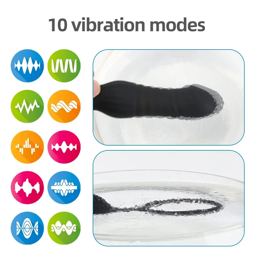 Stötande analvibrator med kukring Prostata massageapparat Analplugg Vibrator Fjärrkontroll Butt Plug Sexleksak för män och par — image 2