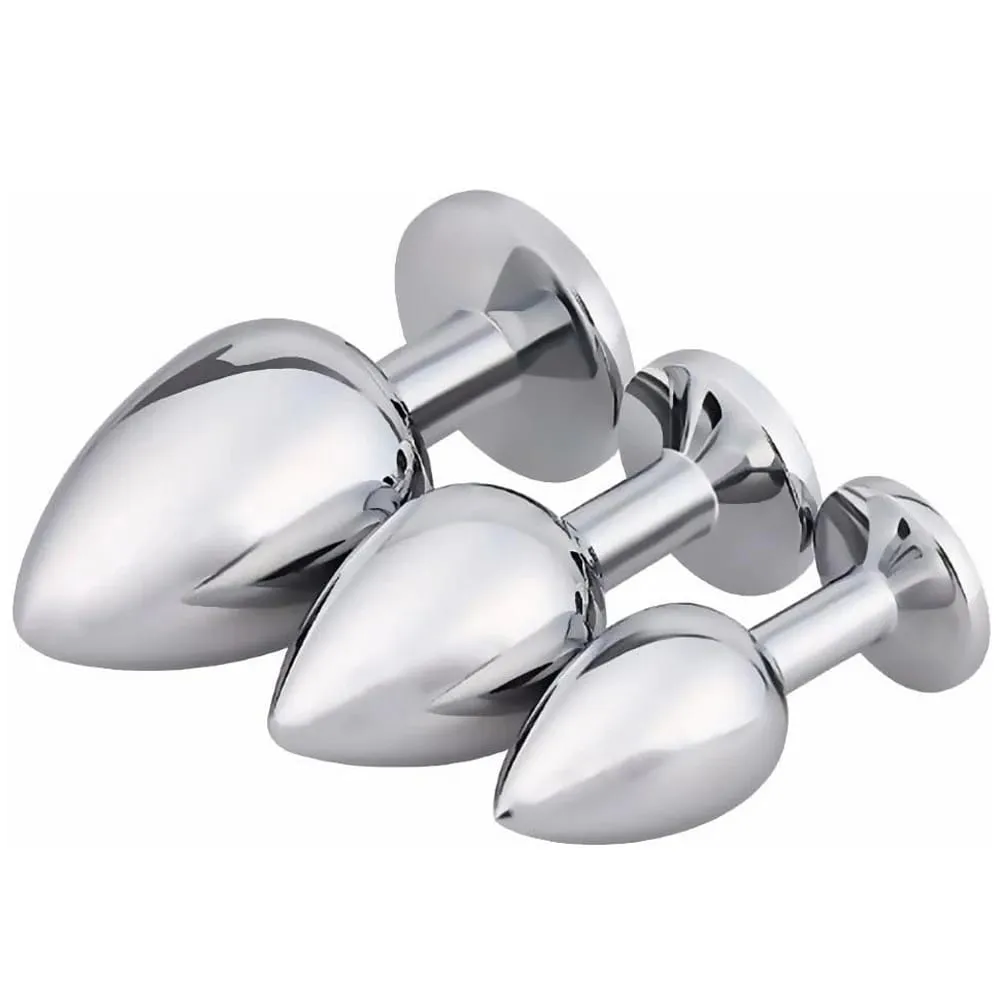 หรูหราโลหะ Anal Plug ชุดอัญมณี Butt Trainer Kit ของเล่นสำหรับผู้ใหญ่สำหรับผู้ชายผู้หญิงคู่เริ่มต้นเพศของขวัญขนาดใหญ่ขนาดกลางขนาดเล็กสีชมพู — image 4