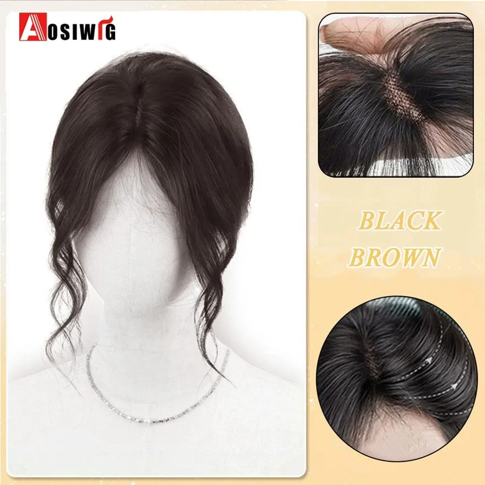 Synthetic Topper Hairpiece Clip-In Bangs Extension Natural Neat Fake Fringe Topper Hairpiece Invisible Clourse Hairpieces