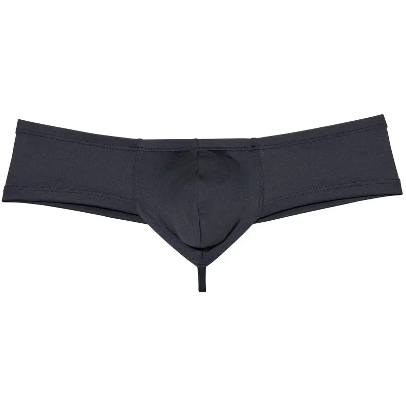 Men's Sexy Low Rise Mini Briefs Panties Solid String Crotch Brazilian Bikini Underwear Solid Enhance Pouch Boxer Briefs for Men