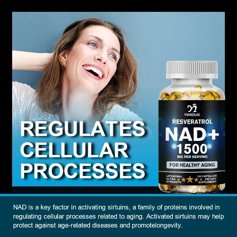 1500 mg suplementu NAD - Liposomalny suplement NAD + z resweratrolem Wytrzymałość i zdrowe starzenie się - Kapsułki wzmacniające — image 6