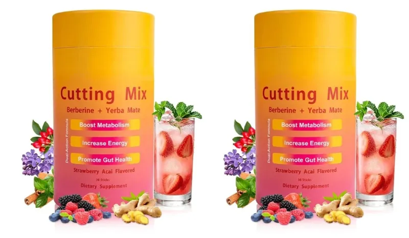 Berberine Yerba Mate Drink Mix Cutting Metabolism & Energy Support Strawberry Acai Flavor Gut Wellness 30 Stick Packs 180g — image 8