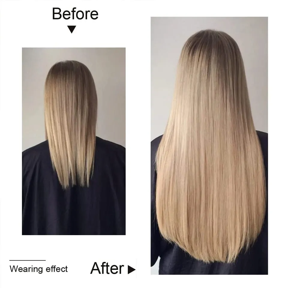7Pcs/Set Long Straight Clip in Hairpiece Synthetic Clip in Hair Extensions Brown Highlight Blonde Natural Soft Hairpieces — image 3