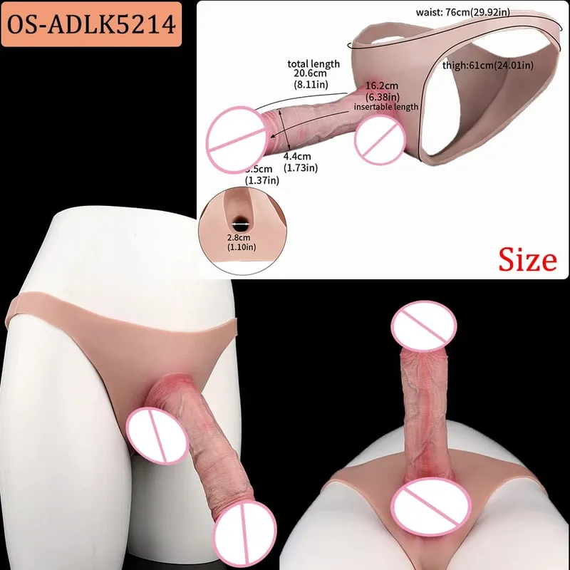 Flexible Skin-Like Huge Hollow Dildo Male Strap-On Lifelike Penis Extend Sleeve насадка на член Couples Sex Pleasure Toys — image 33