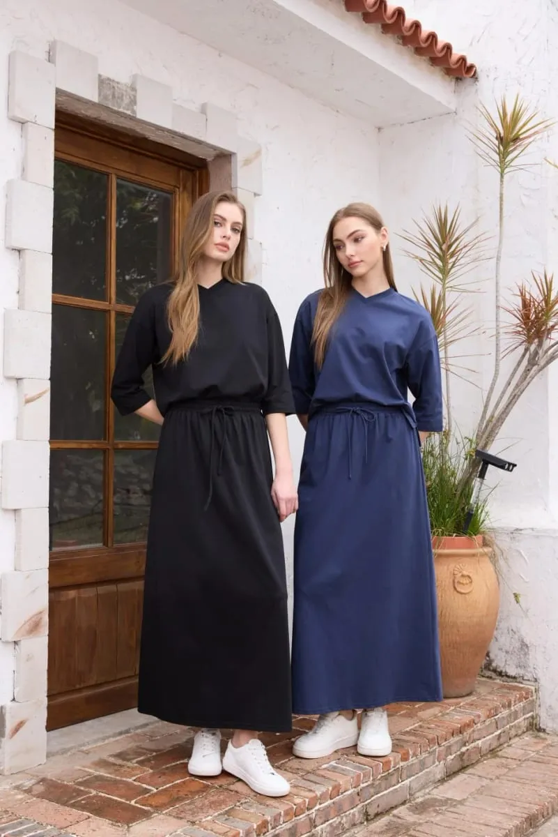 AS SS26 oversize loose T-shirt dress + V neck T-shirt + skirt set casual style woman clothes — image 4