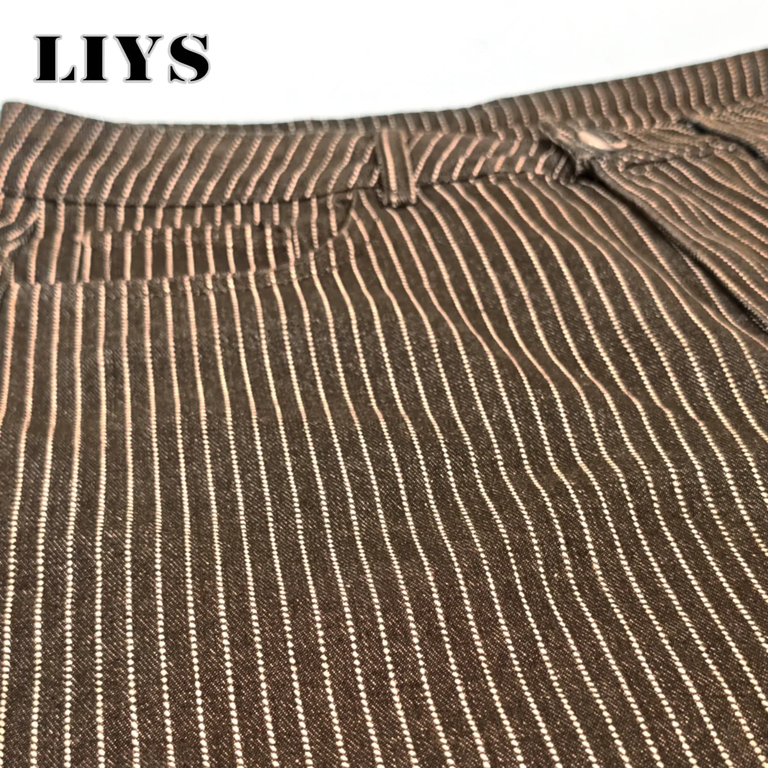 Japanese Korean Vertical Striped Jacquard Wide-leg Jeans British Retro Striped Business Casual Baggy-Fitting Denim Pants