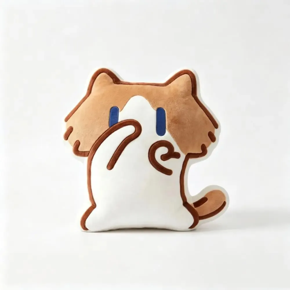 Cute Soft Monthly Salary Cat Plush Home Ornament Sofa Decor Cat Plush Throw Pillow Cushion Cartoon Cat Stuffed Pillow Student — image 6