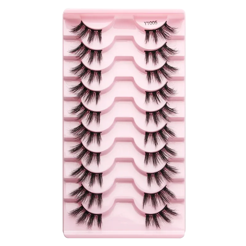 Mezze Ciglia Naturali Soffici Ciglia Finte Cat Eye Lash 3D Ciglia di Visone Finte Ciglia Morbide Alate Strumento di Trucco