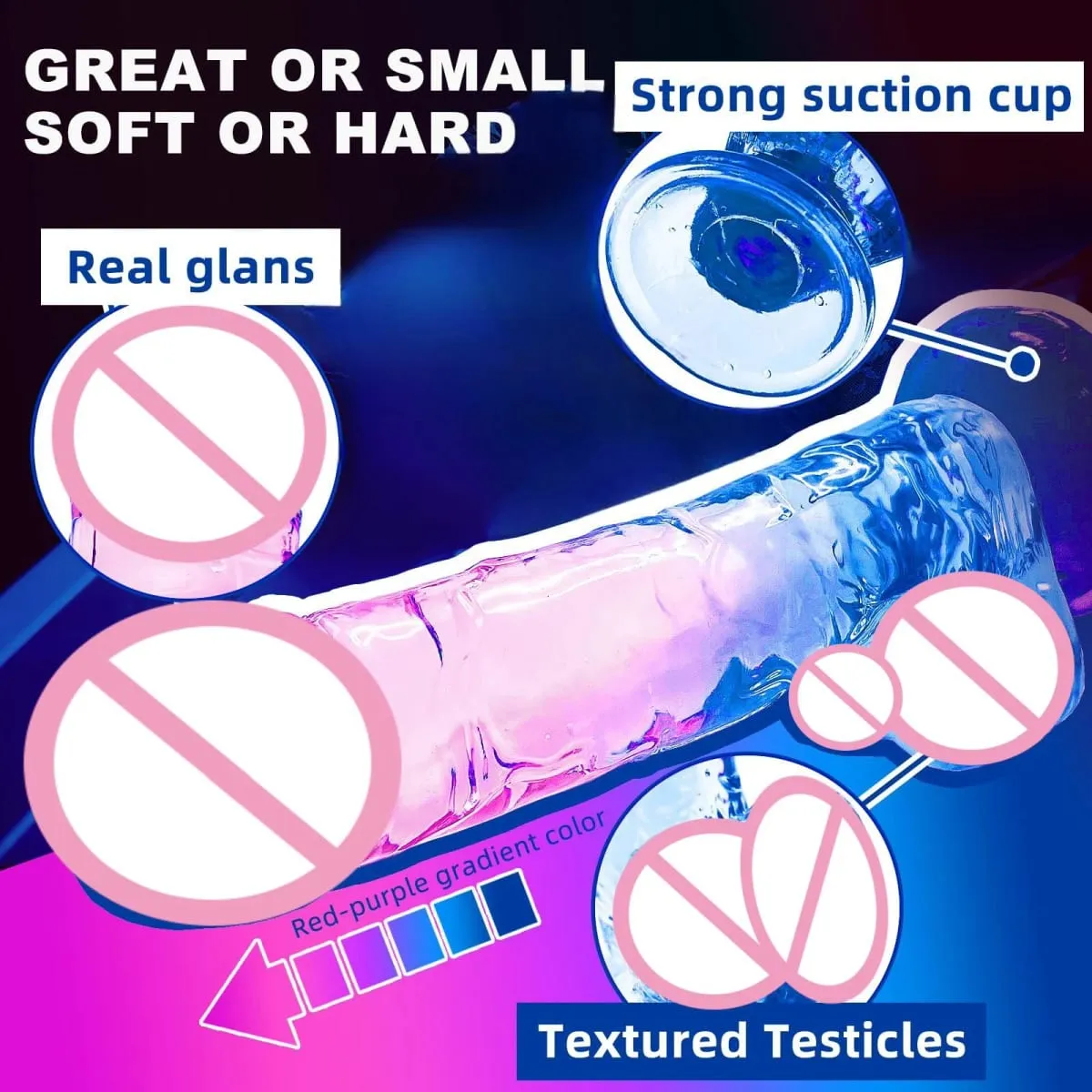 Transparent Big Dick 9 Sizes Realistic Jelly Dildo Women Gay Anal Sex Toys Soft Clitoris Vaginal Masturbators Penis Suction Cup — image 2