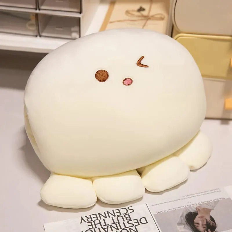 35cm Soft Octopus Plush Pillow Stuffed Ball Shape Aquatic Animal Warm Hands na may mga Butas Warmer Cute Face Plushie Back Support — image 9