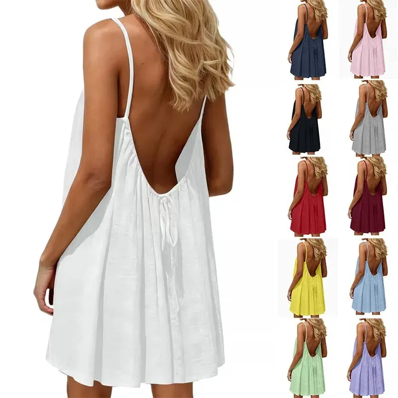 2026 Women's Off-Shoulder Backless Loose Solid Color Dress European Fashion New Style Ladies Strapless Maxi Dress — image 2