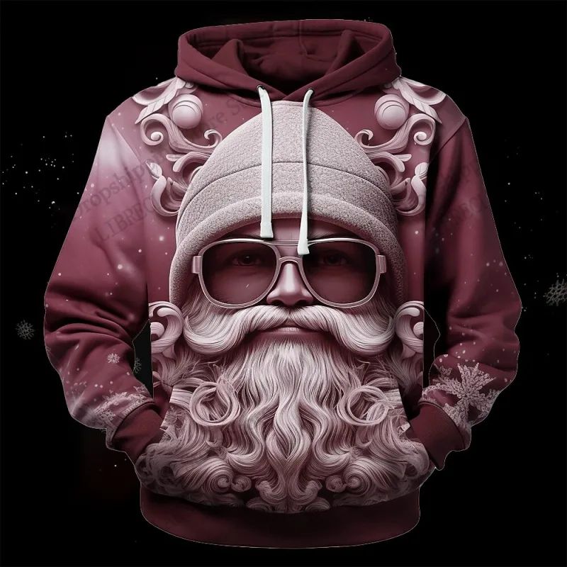 Christmas Mens Santa Claus 3d Print Hoodies Men Women Fashion Sports Outdoor Hoodie Sweatshit Unisex Coat Men Clothing Oversized — image 4