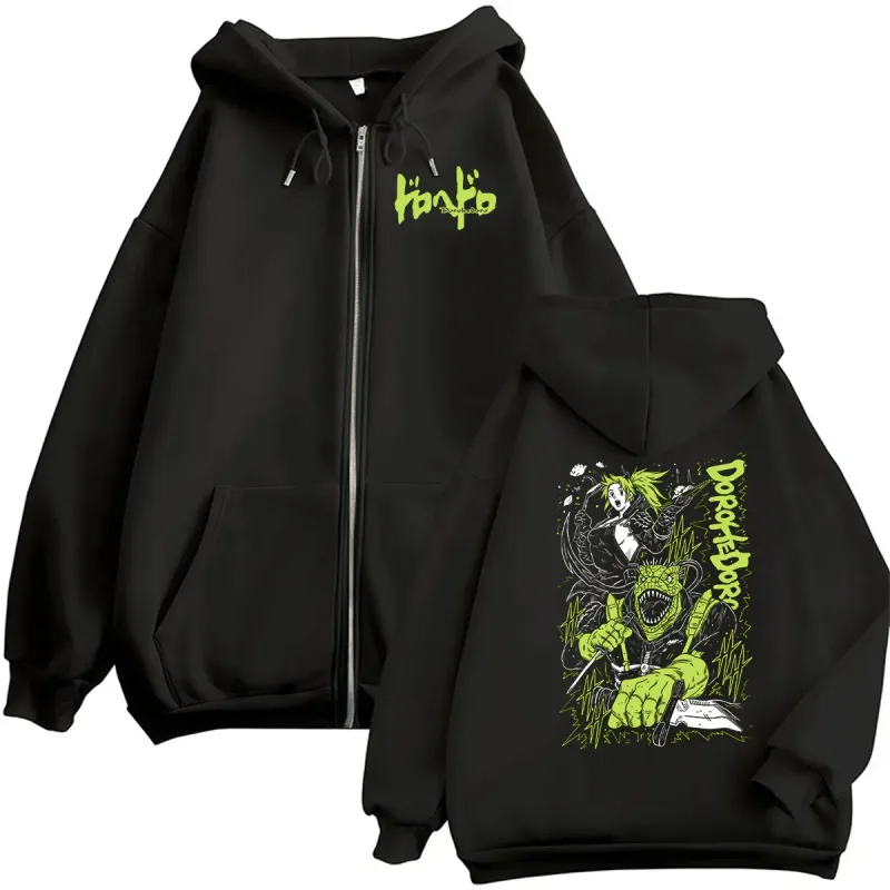 Anime Dorohedoro Kaiman Zipper Hoodie Men Women Casual Fashion Pullover Sweatshirt Vintage Long Sleeve Jacket Hoodies Streetwear