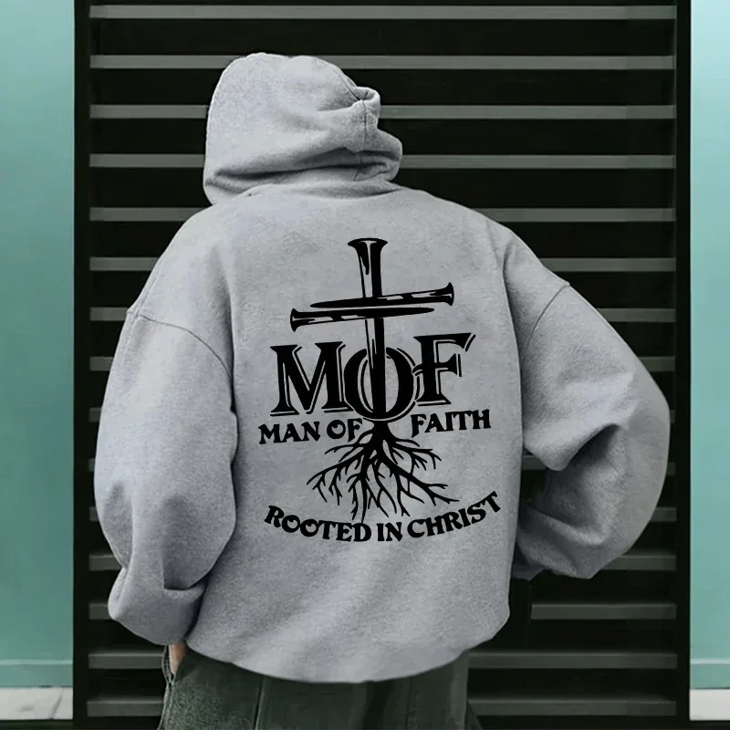 2025 Hot Sale Men's Hoodie Man of Faith Jesus Print Hooded Sweatshirts Autumn Winter Daily Casual Sporty Fashion Hoody Outerwear — image 12